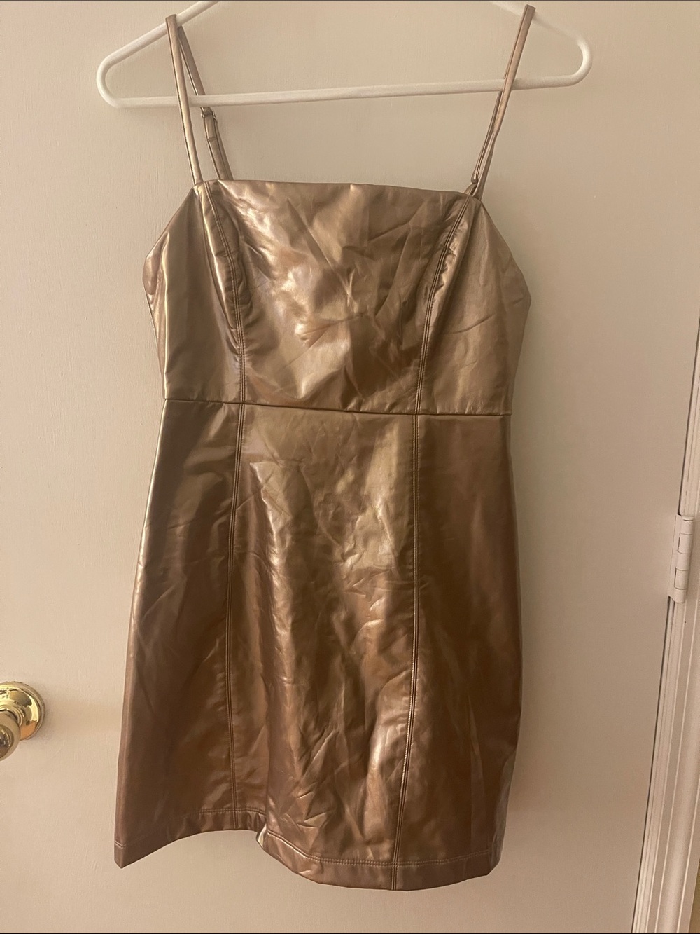 Forever 21 Metallic Bronze Mini Slip Dress